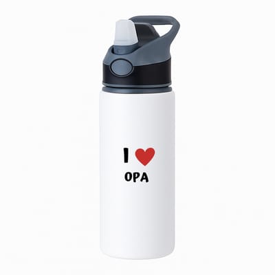Hacebo® - I love opa waterfles met rietje zwart - Opa - de liefste opa - verjaardag - cadeautje voor opa - opa artikelen - kado - geschenk - water fles - 650ML