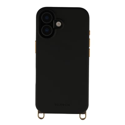 Selencia Hoesje - Geschikt voor iPhone 16 - Rivièra geschikt voor MagSafe Backcover met afneembare haakjes - Velvet Black