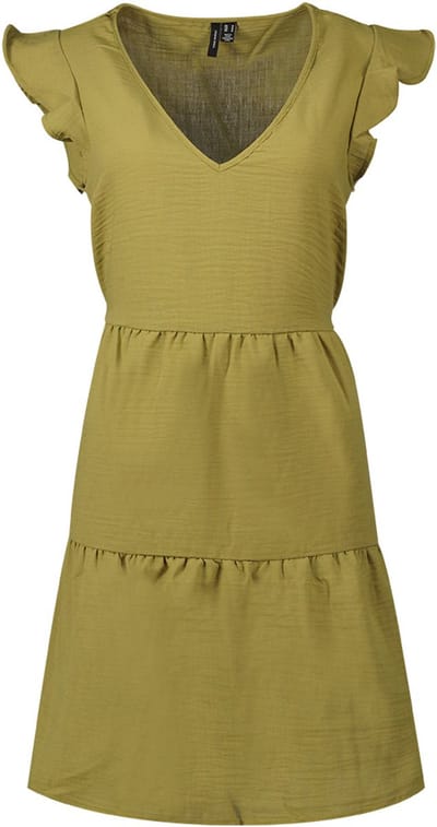 VERO MODA - VMKITA SS FRILL V-NECK DRESS WVN EXP GA - Dames - Mini jurken