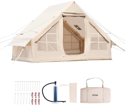 Tent - Opblaasbare Tent - Opblaastent - Kamperen - Camping - 3 x 2 x 2 m - Met Handpomp - Glamping - 4 Personen