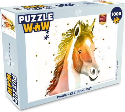 Puzzel Paard - Kleuren - Wit - Meisjes - Kinderen - Meiden - Legpuzzel - Puzzel 1000 stukjes volwassenen