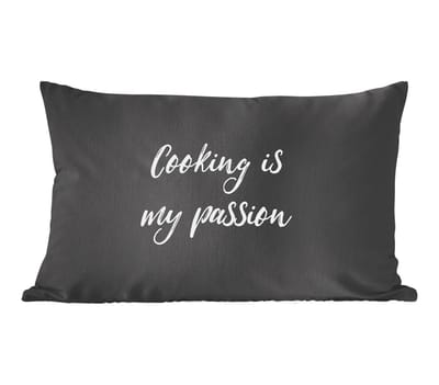 Sierkussens - Kussentjes Woonkamer - 50x30 cm - Cooking is my passion - Koken - Spreuken - Quotes