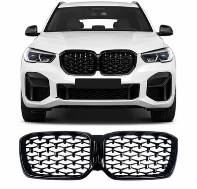 Diamond Grill Nieren Geschikt voor BMW X3 G01 LCI (2021-2024) & X4 G02 LCI (2021-2024) Hoogglans Zwart