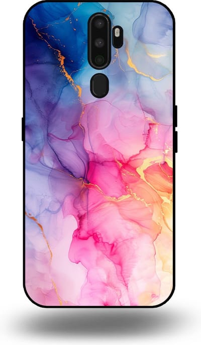 Smartphonica Telefoonhoesje geschikt voor OPPO A9 2020 met marmer opdruk - TPU backcover case marble design - Regenboog geschikt voor OPPO A9 (2020)