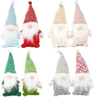 Set van 8 kerstgnomes hangers van 20 cm - Handgemaakte kerstdecoratie, elfen en dwergen voor een feestelijke sfeer