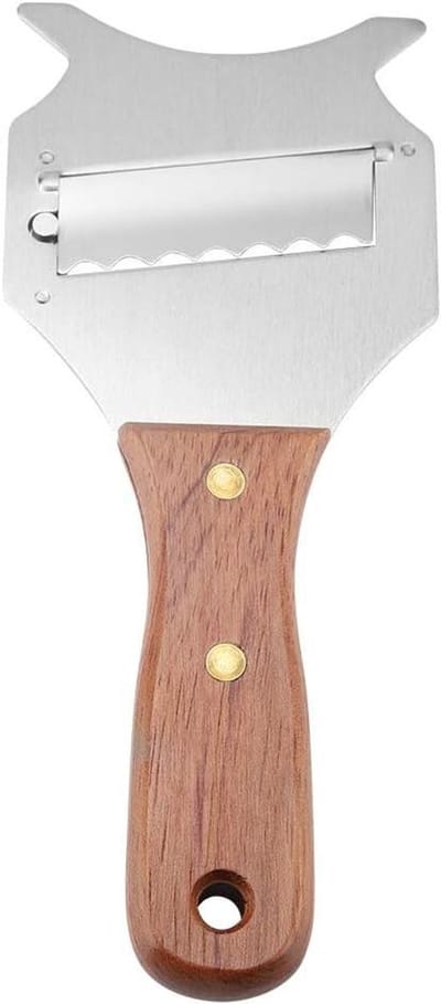 Roestvrij stalen chocoladescheerapparaat met houten handvat, instelbaar lemmet, truffel en kaasschaaf in keukengerei - Duurzaam en handig instrument