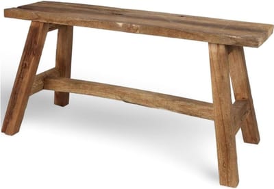 Houten Zitbank - Entree Bank - Schoenen Aantrekken - Gerecycled Massief Hout - 90 x 45 x 35 cm