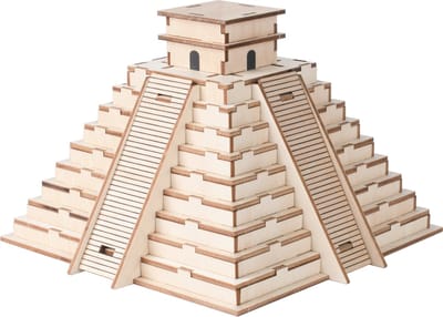 De Bouwplaats 3D Maya Piramide Kukulcán - Houten bouwplaat - 125 onderdelen