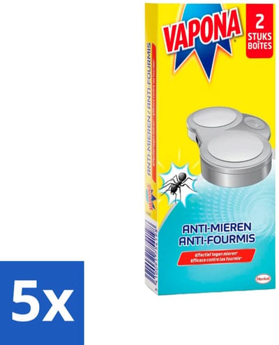 Vapona - Dubbele Mierenlokdoos - 2 Mierenlokdoosjes - Bulkverpakking - 5 stuks