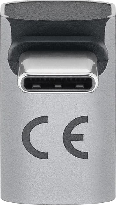 Haakse USB-C (v) naar USB-C (m) Adapter - USB4 - Haaks omhoog en omlaag - Pro - Zilver