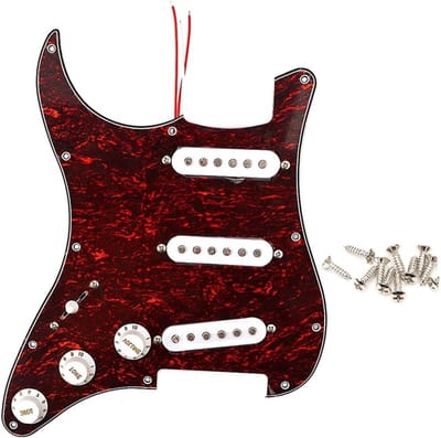 Geprepareerde Gitaar Pickguard voor Strat Style Elektrische Gitaar in Rood Schildpad 3 Laags, Perfecte Pasvorm en Duurzaam Materiaal