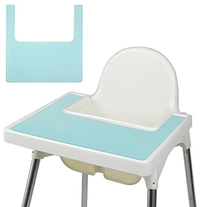 Siliconen Placemat voor Kinderstoel – BPA-vrij, Verhoogde Randen, 29x38x0,2 cm – Blauw