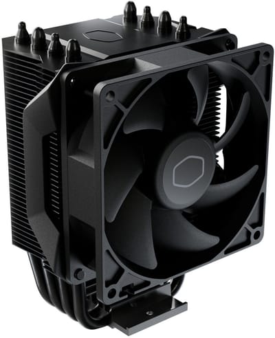 Cooler Master Hyper 411 Nano - Koeler voor processor - 92mm - 45.14 cfm - 650 - 2500 rpm - 30 dBA - voor Intel LGA 1851, 1700, 1200, 115x - AMD AM5, AM4 - 4-pin PWM - aluminium - zwart