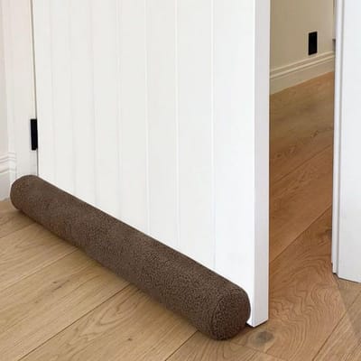 Magnetische Tochtstopper voor Deuren tot 80 cm - Teddy Taupe Ronde Draftstopper tegen Tocht en Lawaai in Diverse Maten en Kleuren