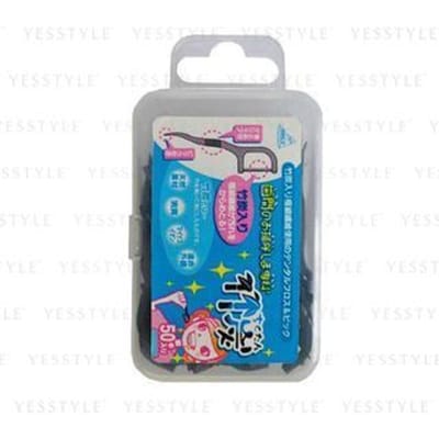 Annecy - Charcoal Box Disposable Plastic Stemmed Dental Floss Stick 50 pcs