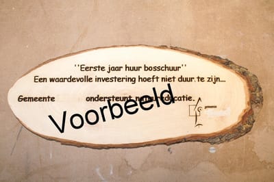 Houten Naambord - 25-28 cm - Ovaal - Gepersonaliseerde Tekst