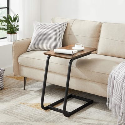 Verstelbare bijzettafel met kantelbaar blad voor bank of bed
