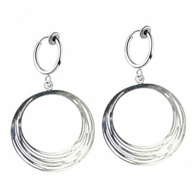 Klem oorbellen- zilverkleur- filigraan- rond-geen gaatje-Charme Bijoux