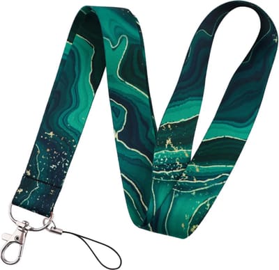 Travel Cords - Keycord Green Waves - stevig lanyard - sleutelhanger - sleutelkoord - met telefoonkoord - sleutels