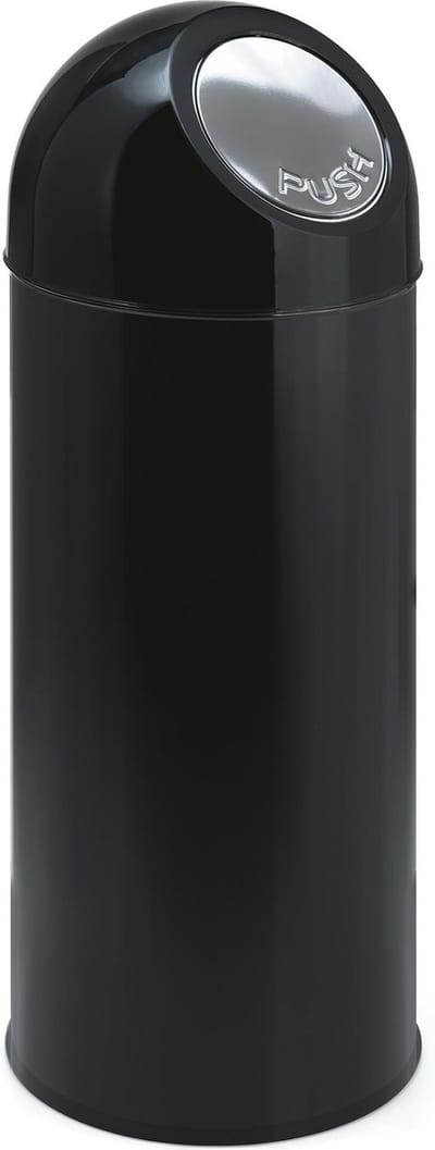 V-part - Afvalbak met pushdeksel 55 ltr - Steel Plastic - zwart