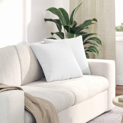 vidaXL - Zitkussens - 2 - st - Stof - Wit - 45 - x - 45 - cm
