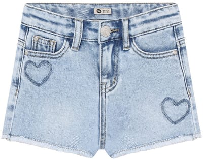 Daily7 - Denim Shorts Heart - Blue Denim - Maat 80