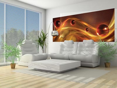 Orange Red Yellow Abstract Modern Photo Wallcovering