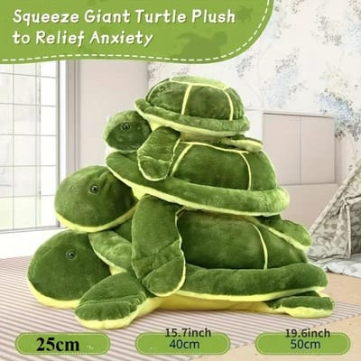 Peluche Tortue de Mer Maman Jouet Peluche Maman Bébé Mignon Doux Petit Mama Famille Petits Bébés Animaux de l'Océan Cadeaux pour Enfant S-25cm beige