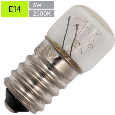 Signaallamp E14 60V 3W - 50 mAh - Per stuk - T16 Gloeilamp Ø16mm - 35mm - 2500K - Dimbaar