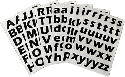 Afecto cursief plakletters zwart | alfabet stickers | | hoogte 4 cm | cursief | schuine letter