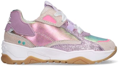 BunniesJR 226220-498 Meisjes Lage Sneakers - Multicolor - Leer - Veters