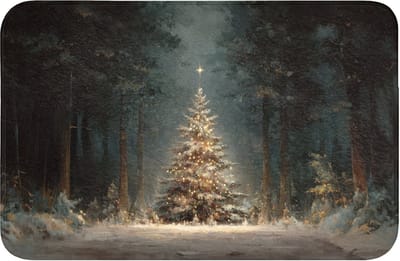 Badmat 60x40 cm - Antislip - Kerstboom - Bos - Sneeuw - meerkleurig - Badmatten voor badkamer - Badkamermat - Douchemat - Badkamer mat