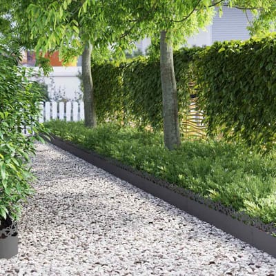 vidaXL - Gazonranden - 10 - st - 103 - x - 0,05 - x - 22 - cm - Staal - Zwart