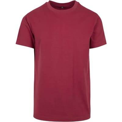 Build Your Brand - Rond Hals T-Shirt - Burgundy maat XS