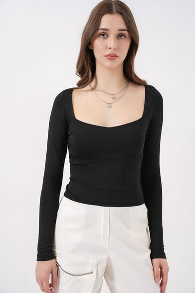 Langdurige Aangename Blouse met Hartkraag