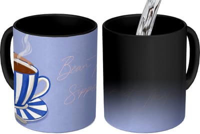 Magische Mok - Foto op Warmte Mokken - Koffiemok - Mok - Koffie - Vrouw - Paars - Magic Mok - Beker - 350 ML - Theemok