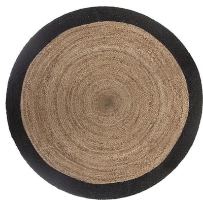 Ronde tapijt jute 120cm natuurlijke natuurlijke zwarte - Overig - Zwart - Zwart - SILUMEN