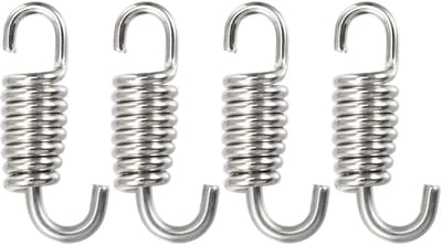 Dailygoods- Uitlaatpootveer Universele Pasvorm - 4 Stuks - Roestvrij Staal - Waterdicht - Corrosiebestendig - 43 mm Lengte - Uitlaatveer