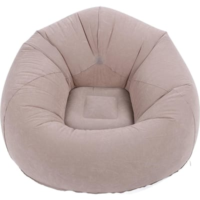 Opblaasbare Lounge Stoel Draagbare Bank Couch voor Woonkamer Slaapkamer Balkon Leeskamer Grijs gray