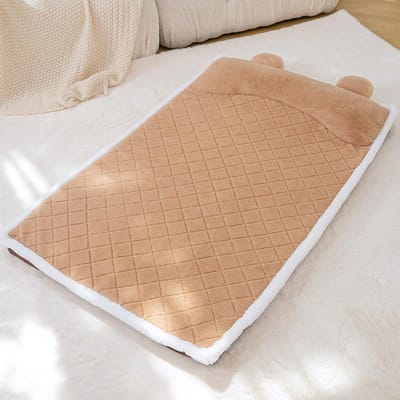 Groot Hondennest Kattennest Sofabed Middelgrote Grote Hond Lente en Herfst Uitneembaar en Wasbaar Vierseizoenen Universele Hondenmat Huisdierennest S 45*35*4.5cm beige