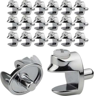 20 Stuks Glashouders, Verstelbare Glasclips, Zinklegering Beugels voor 8-12mm Dikke Glazen Planken, Perfect voor Meubelprojecten en Interieurdecoratie
