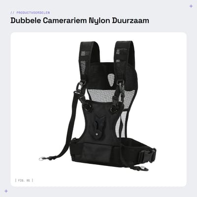 Dailygoods- Camerariem Dubbel Nylon - Verstelbaar - Ademend - Comfortabel - Duurzaam - Beveiligd Cameravergrendelingssysteem - Camera Strap