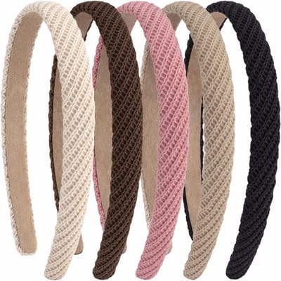 Trendy en Comfortabele Haaraccessoires voor Vrouwen en Meisjes - 5 Stuks Anti-Slip Gebreide Haarbanden voor Elke Gelegenheid