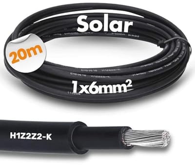 Zonnekabel 6mm² met Dubbel Geïsoleerde Mantel | UV- en Weerbestendig | 10 Meter