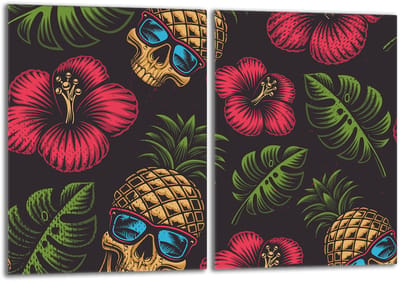 TMK ArtDeko Ananas Serie - Snijplank van Gehard Glas - 2x40x52 cm - Beschermend en Hygienisch