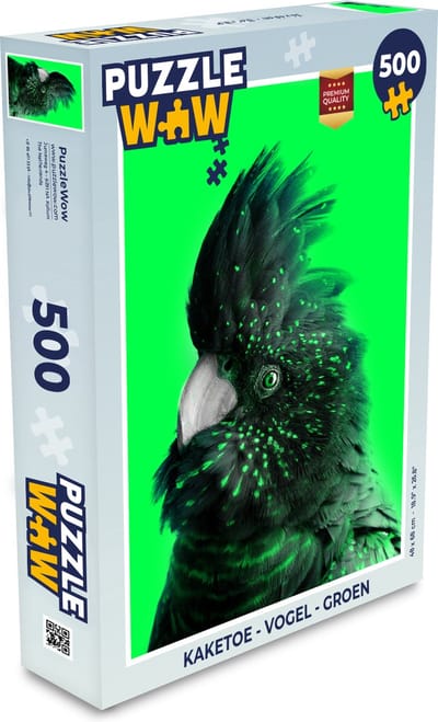 Puzzel Kaketoe - Vogel - Groen - Legpuzzel - Puzzel 500 stukjes