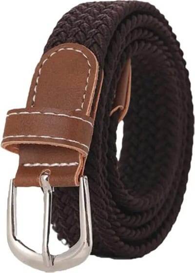 Actie4you® - Elastische Geweven Riem - Gevlochten Riem - Canvas Riem - Unisex - 105CM - Donker Bruin