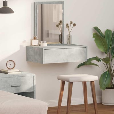 Kaptafel - Make-up tafel - Slaapkamer inrichting - Matte afwerking - 60 x 40 x 70 cm - Grijs