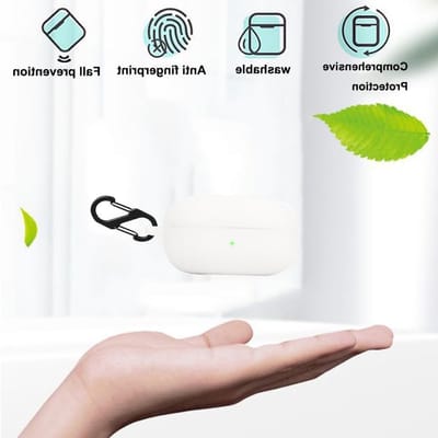 Schokbestendige Silicone Hoes voor Redmi AirDots 3 met Sleutelhanger - Beschermende Case in Wit, Perfecte Pasvorm en Duurzaam Design