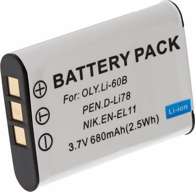 OTB Accu Batterij Nikon EN-EL11, Olympus Li-60B, Pentax D-Li78, Ricoh DB-80, Sanyo DB-L70, Sony NP-BY1 - 600mAh